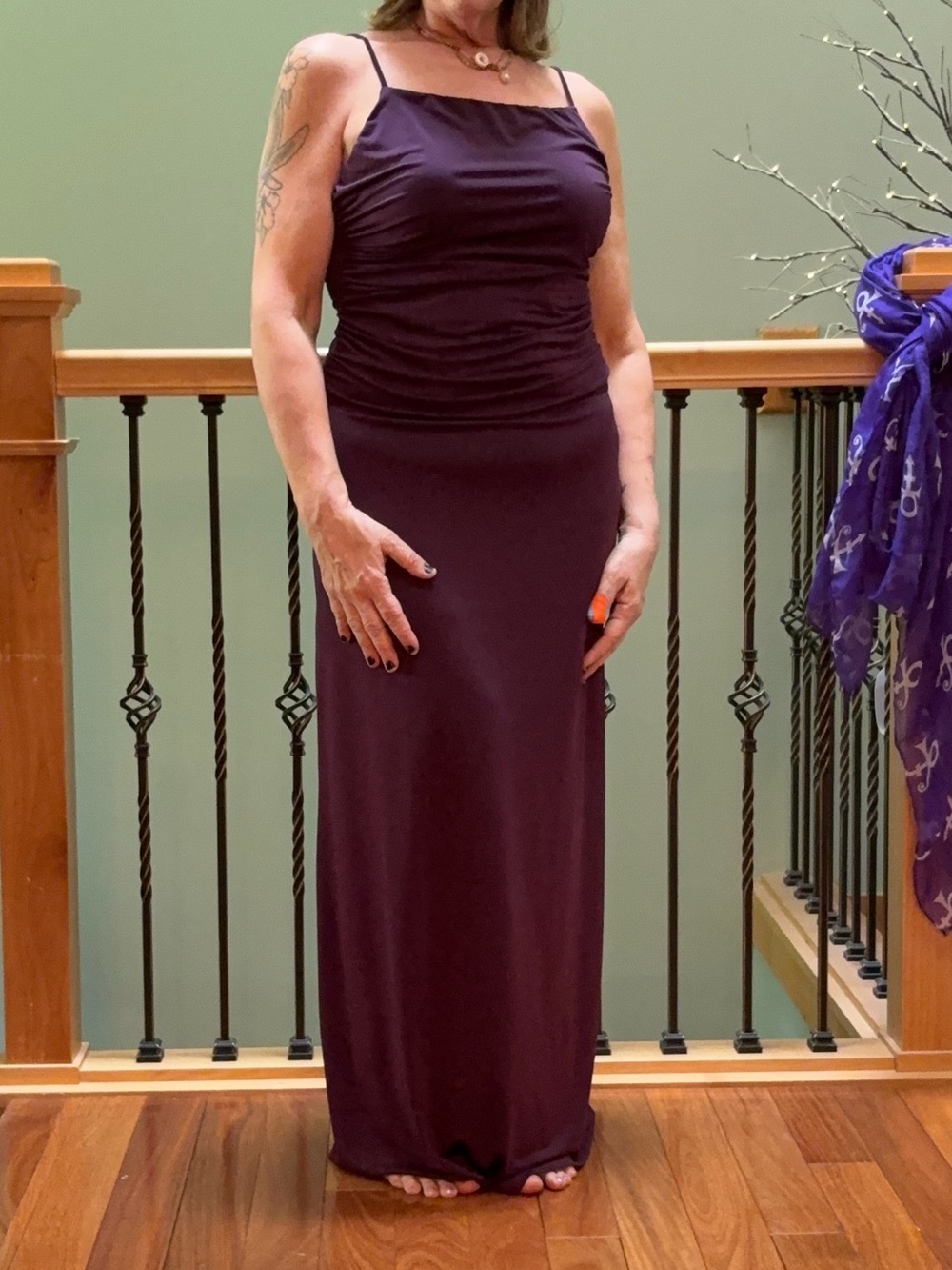 Urban Outfitters Plum Ruched Maxi Dress